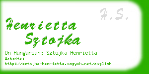 henrietta sztojka business card